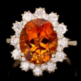 14k Gold 4.50ct Citrine 1.35ct Diamond Ring