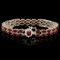 14k Gold 24.5ct Ruby 0.40ct Diamond Bracelet