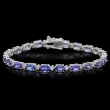 14K Gold 9.34ct Tanzanite 0.40ct Diamond Bracelet