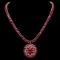 14k Gold 90.5ct Ruby 1.80ct Diamond Necklace