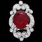 14k White Gold 11.00ct Ruby 1.35ct Diamond Ring