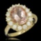 14K Gold 3.23ct Morganite 1.09ct Diamond Ring