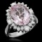 14k Gold 5.21ct Morganite 1.10ct Diamond Ring