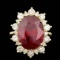 14k Yellow Gold 13.00ct Ruby 1.80ct Diamond Ring