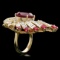 14k Yellow Gold 10ct Ruby 3.70ct Diamond Ring