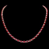 14k Gold 28.00ct Ruby 1.20ct Diamond Necklace