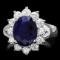 14k Gold 3.50ct Sapphire 1.00ct Diamond Ring