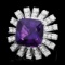 14k Gold 9.00ct Amethyst 3.85ct Diamond Ring