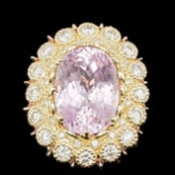 14k Gold 19.50ct Kunzite 2.75ct Diamond Ring