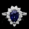 14k Gold 2.50ct Sapphire 0.80ct Diamond Ring