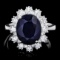 14k Gold 6.50ct Sapphire 1.25ct Diamond Ring