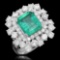 14K Gold 2.90 Emerald 2.71 Diamond Ring