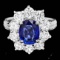 18k Gold 2.00ct Sapphire 2.00ct Diamond Ring