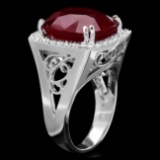 14k White Gold 19.50ct Ruby 0.70ct Diamond Ring