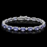 14K Gold 14.47ct Tanzanite 0.83ct Diamond Bracelet