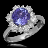 14K Gold 2.01ct Tanzanite 1.00ct Diamond Ring