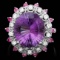 14k Gold 6.50ct Amethyst 0.35ct Diamond Ring