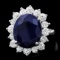 14k Gold 9.00ct Sapphire 2.00ct Diamond Ring