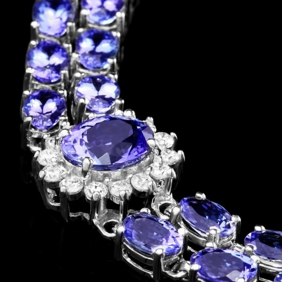 14k 21.88ct Tanzanite 1.66ct Diamond Bracelet