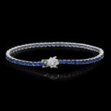 14K Gold 7.00ct Sapphire 0.55ct Diamond Bracelet