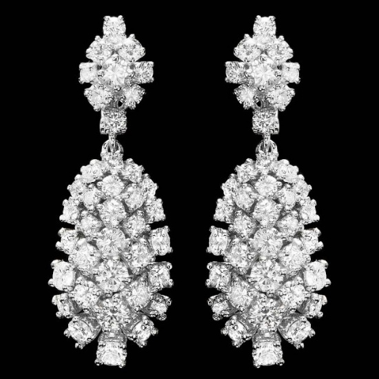 14k Gold 5.32ct Diamond Earrings