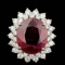 14k White Gold 11.00ct Ruby 1.80ct Diamond Ring