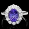 14k Gold 3.25ct Tanzanite 1.20ct Diamond Ring