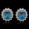 14k Gold 17.00ct Topaz 1.50ct Diamond Earrings