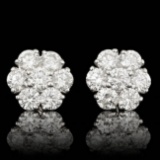 14k White Gold 2.25ct Diamond Earrings