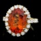 14k Gold 6.50ct Citrine 1.10ct Diamond Ring