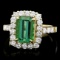 14k Gold 3.50ct Tourmaline 1.10ct Diamond Ring