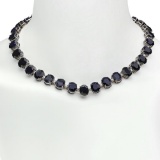 14K Gold 144.55ct Sapphire 4.25ct Diamond Necklace