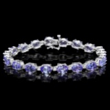 14k 19.50ct Tanzanite 0.80ct Diamond Bracelet