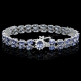 14k Gold 20ct Tanzanite .40ct Diamond Bracelet