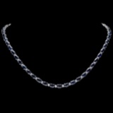 14k Gold 26.50ct Sapphire 1ct Diamond Necklace