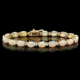 14k Gold 8.50ct Opal 0.85ct Diamond Bracelet