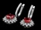 14k Gold 8.00ct Ruby 2.00ct Diamond Earrings