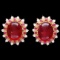 14k Gold 17.5ct Ruby 0.80ct Diamond Earrings