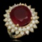 14K Gold 14.38ct Ruby 2.38ct Diamond Ring