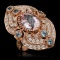 14K Gold 4.38ct Kunzite, 0.84ct Aquamarine & 1.35ct Diamond Ring