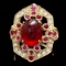 14k Yellow Gold 7.8ct Ruby 0.50ct Diamond Ring