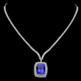 18k 17.50ct Tanzanite 7.35ct Diamond Necklace