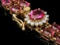 14k Gold 21ct Tourmaline 0.45ct Diamond Bracelet