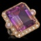 14K Gold 25.07ct Ametrine 0.40ct Sapphire 1.00ct Diamond Ring