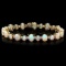 14k Gold 12.00ct Opal 0.85ct Diamond Bracelet