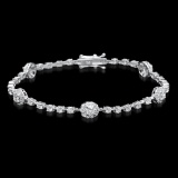 18k White Gold 3.85ct Diamond Bracelet