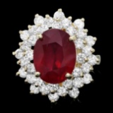 14k Yellow Gold 7.50ct Ruby 2.30ct Diamond Ring