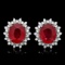 14k Gold 14.00ct Ruby 1.50ct Diamond Earrings