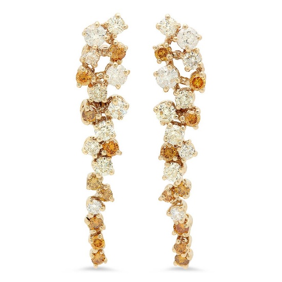 14K Gold 2.20cts Diamond Earrings