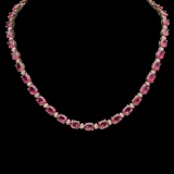 14K Gold 45.66ct Tourmaline 2.45ct Diamond Necklace